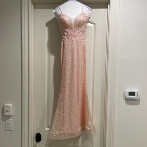 Pale pink beaded Prom Dress